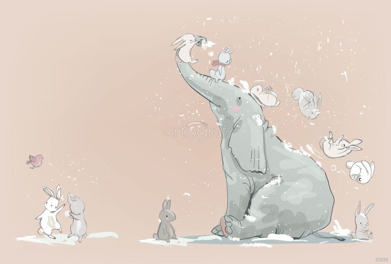 Фреска Слоник и зайки Art.32926