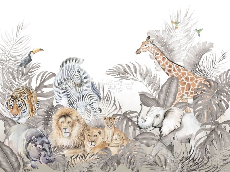 Фреска Жители джунглей Art.34360