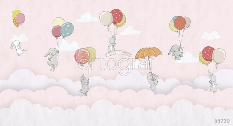 Фреска Зайки в облаках Art.33710