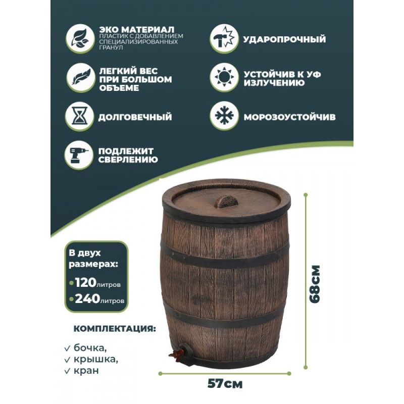 Дождевая бочка Rain Barrel ROTO 120 литров