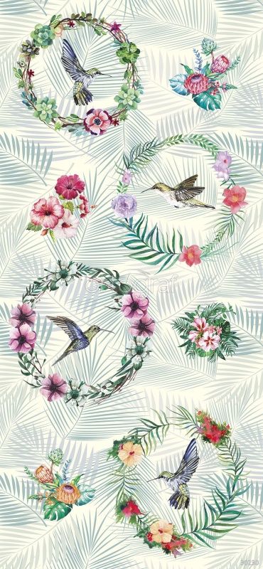 Фреска Южные птицы и растения Art.30230