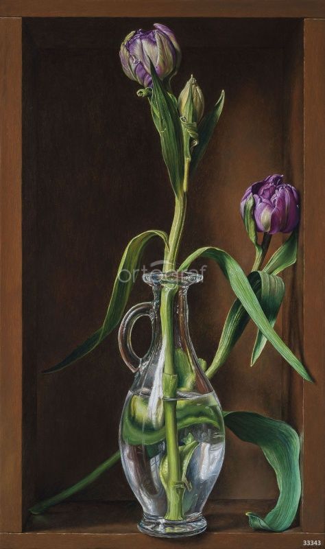 Фреска Тюльпаны в хрустальной вазе Art.33343