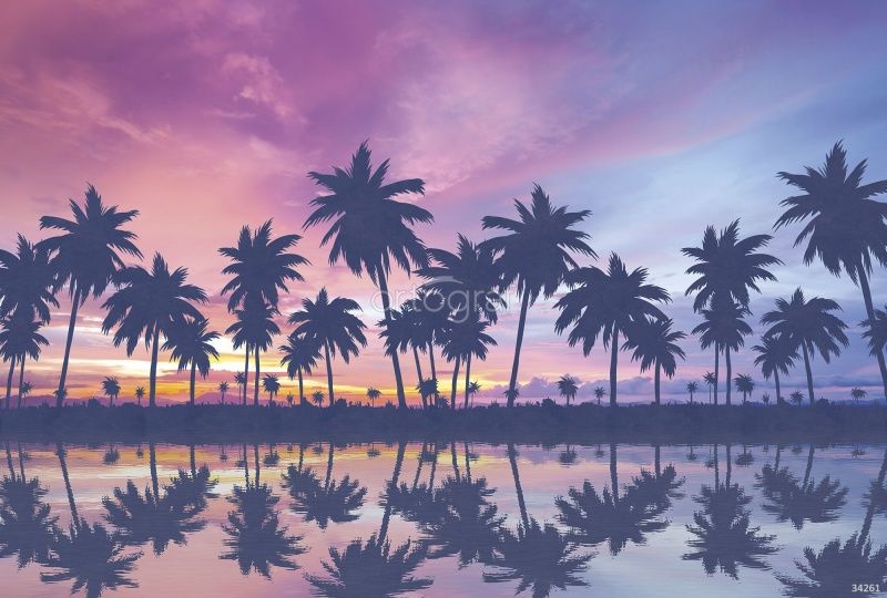 Фреска Пальмы на закате Art.34261