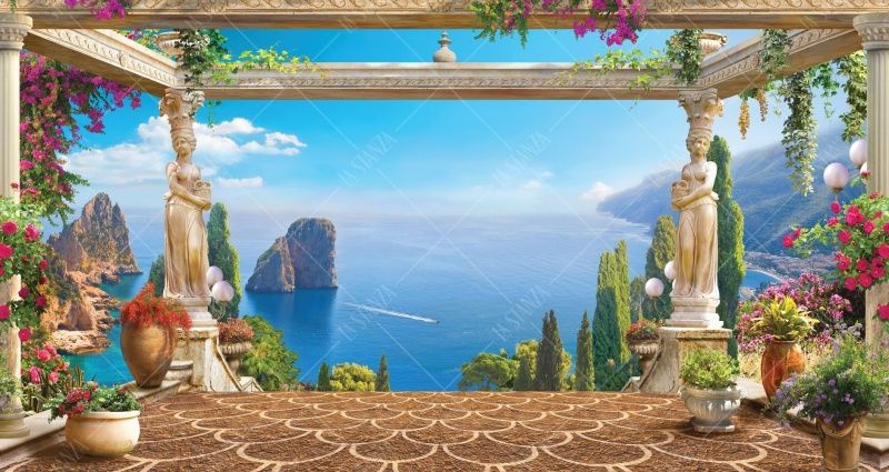 Фреска Вид на море с античной террасы