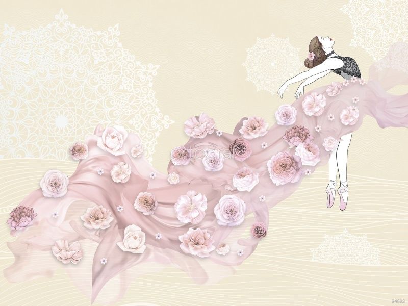 Фреска Цветочная фантазия  Art.34633