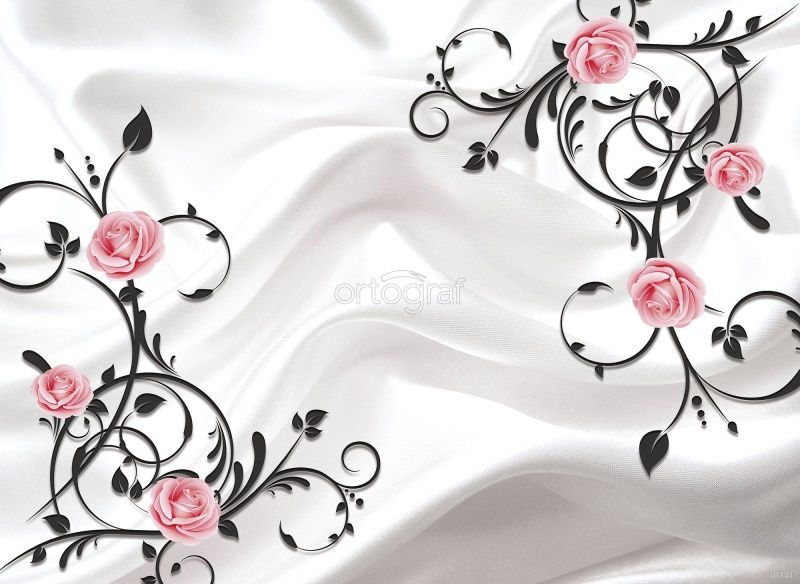 Фреска Розы на шелке Art.30741