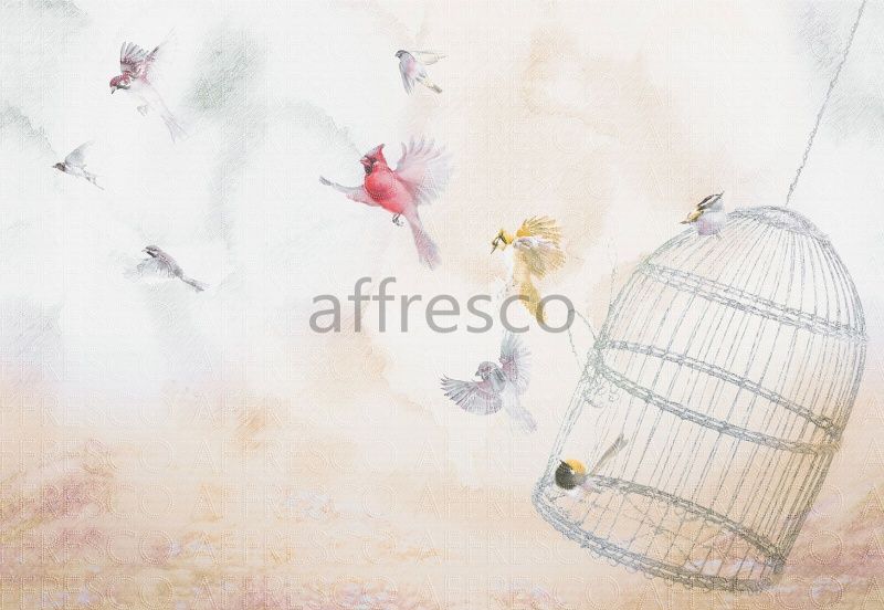 Фреска Птицы из клетки, арт. ID136292
