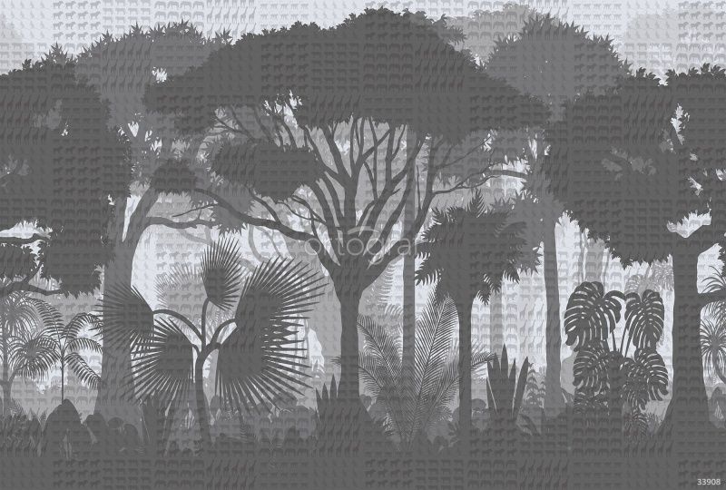 Фреска Тропические заросли Art.33908