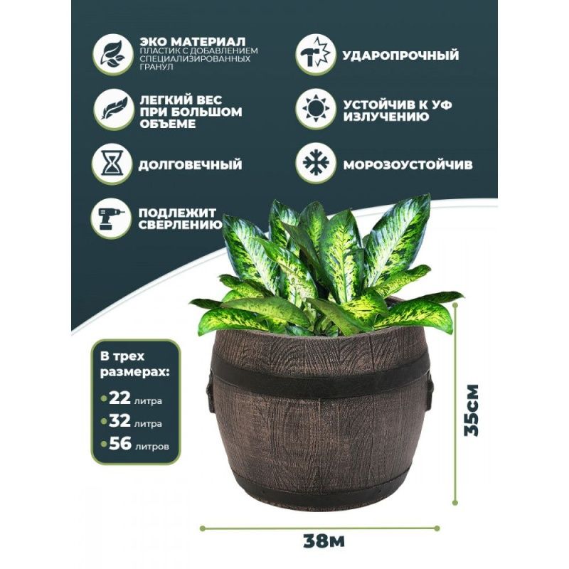 Горшок бочонок (Planter Barrel BOLERO M)
