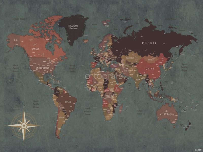 Фреска Карта мира Art.33316