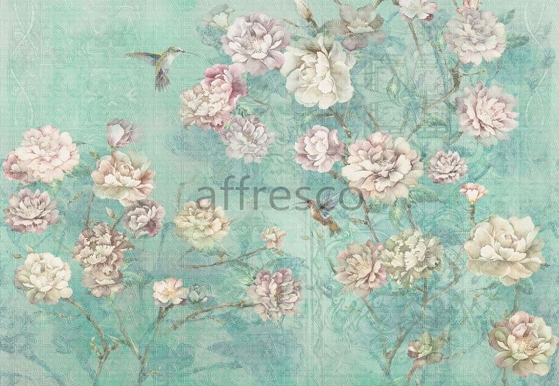 Фреска Колибри на цветах, арт. ID136264