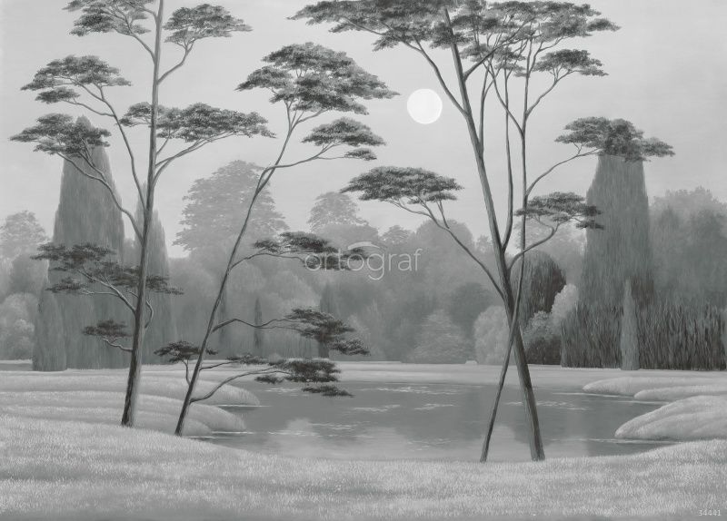 Фреска Ночное озеро Art.34441