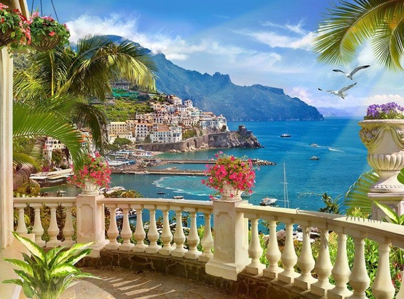 Фреска Терраса в солнечных лучах