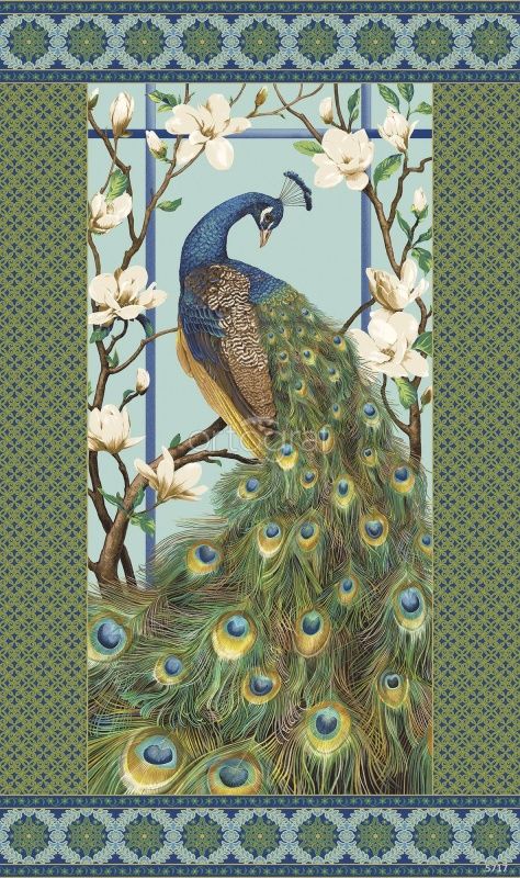 Фреска Павлины и белые цветы Art.5717