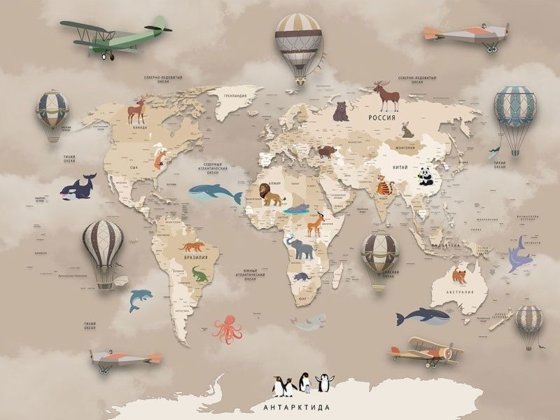 Фреска Сюжеты Карта мира арт. r_118