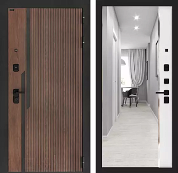 Входная дверь Кармина с зеркалом Панорама