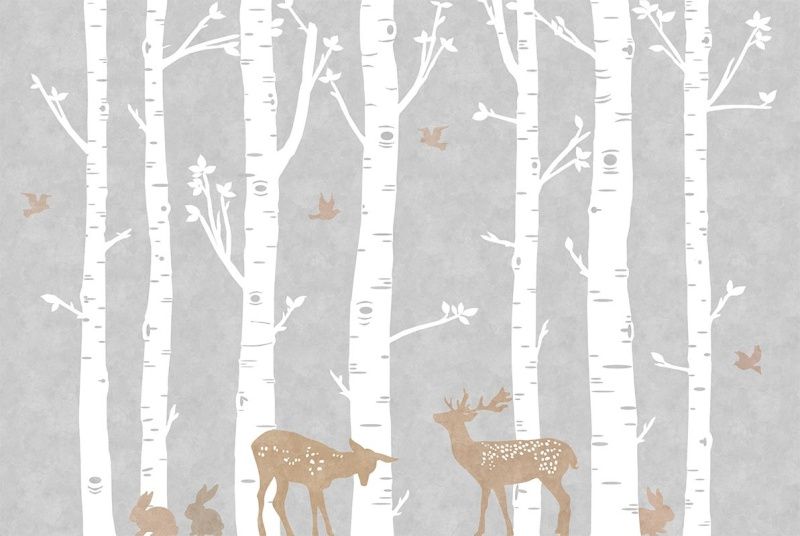 Фреска Графика Берёзовый лес  ag0087