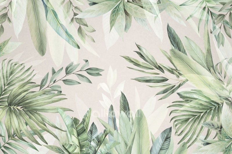 Фреска Тропические листья-2